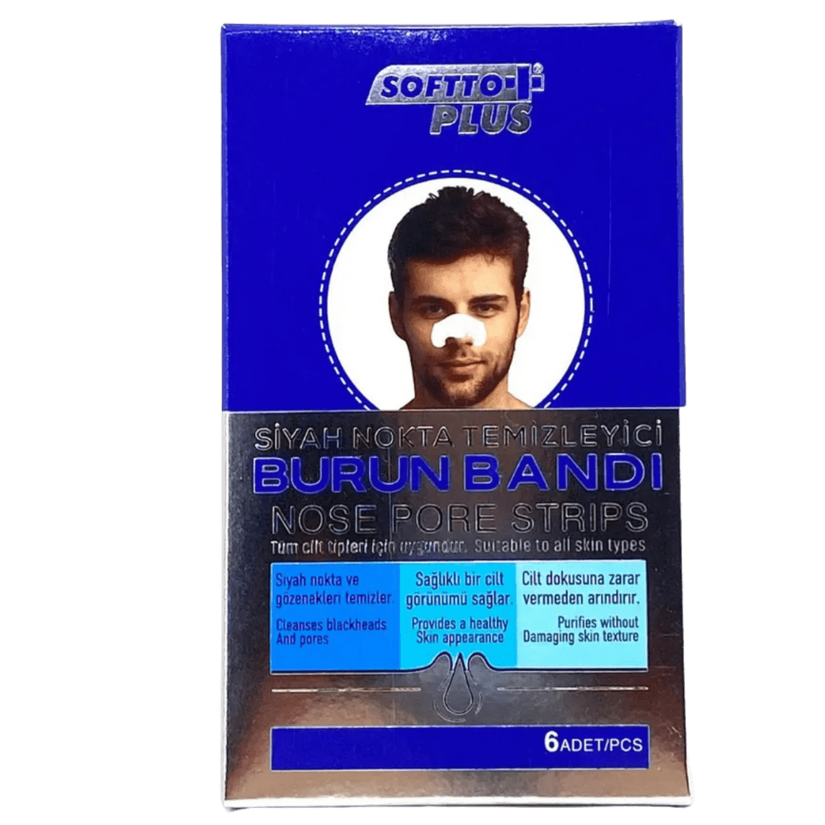 kuafor-avm-softo-plus-siyah-nokta-temizleyici-burun-bandi-6li-min Softto Plus Burun Bandı Erkek - Görsel 1